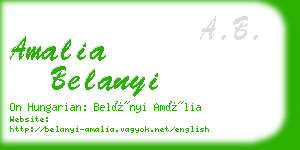 amalia belanyi business card